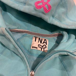 TNA XSMALL Zip Up Hoodie – Tiffany Blue